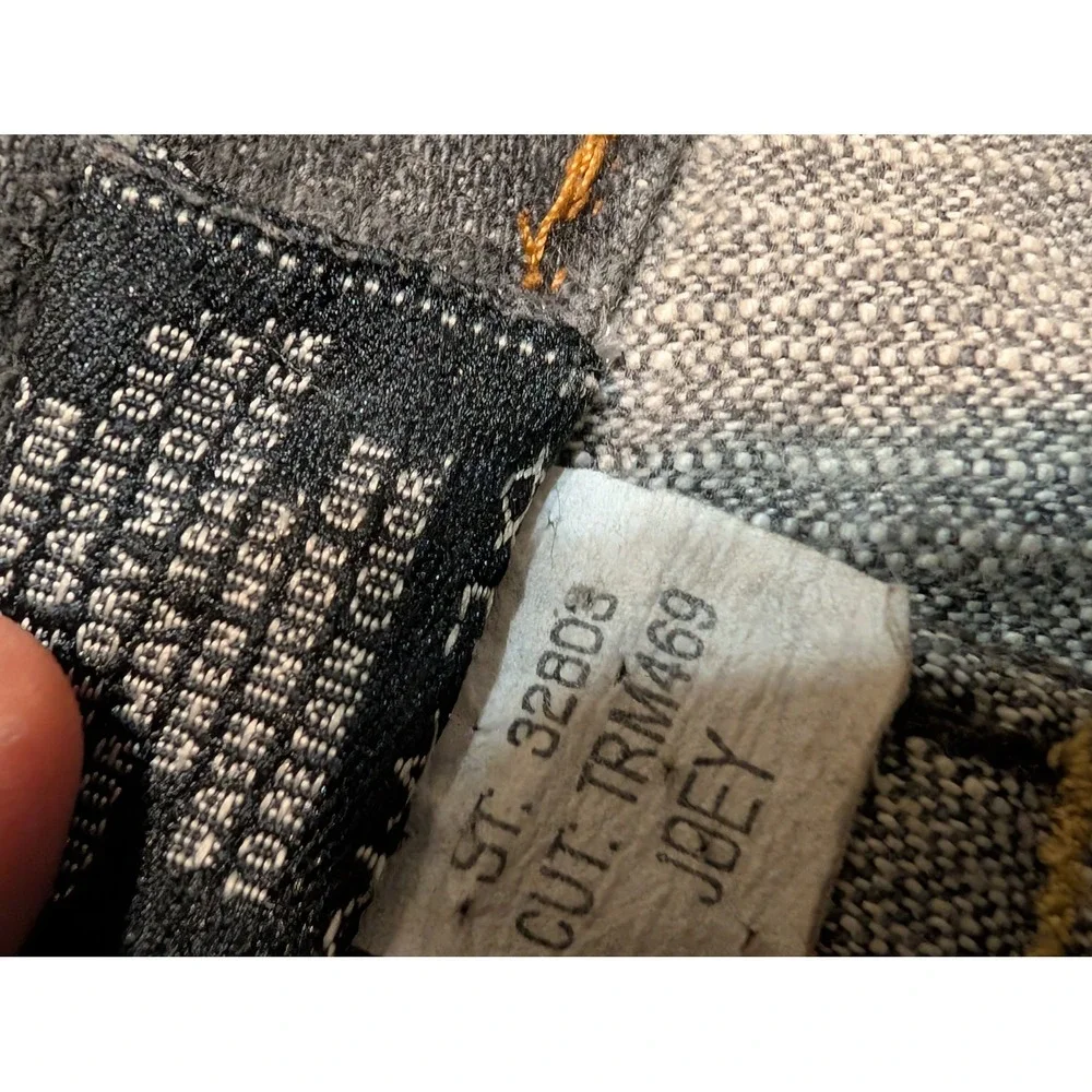 True Religion Joey Distressed Denim Jorts Mens 34 Black Gray Made in USA Y2K